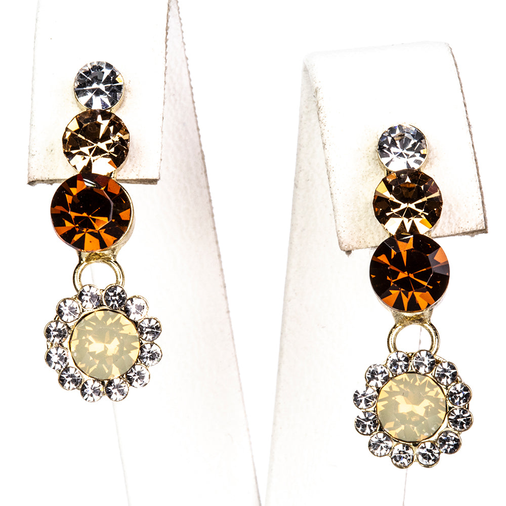 Pozlátené Zliatinové Sada s Sklenená perla a Bielym Emporia® Krištáľom ( Náhrdelník+Náušnice )