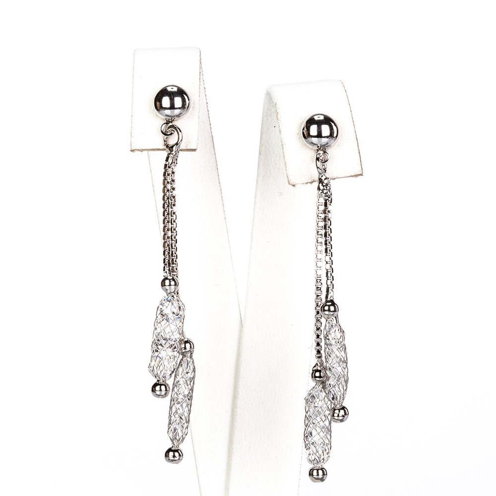 Pozlátené Zliatinové Sada s Bielym Emporia® Krištáľom ( Náhrdelník+Náušnice )