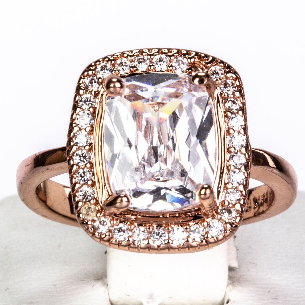 Pozlátené Zliatinové Sada s Bielym Emporia® Krištáľom ( Náhrdelník+Náušnice+Prsteň )