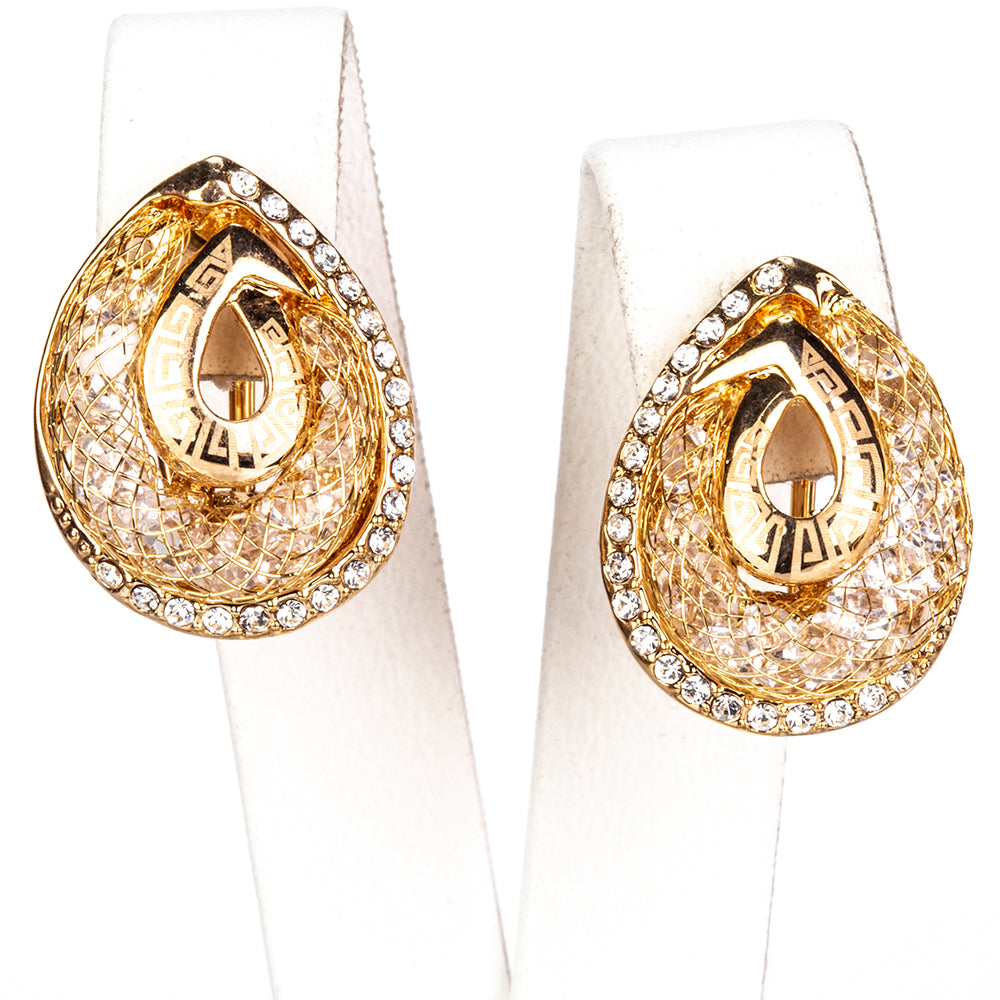 Pozlátené Zliatinové Sada s Bielym Emporia® Krištáľom ( Náhrdelník+Náušnice )