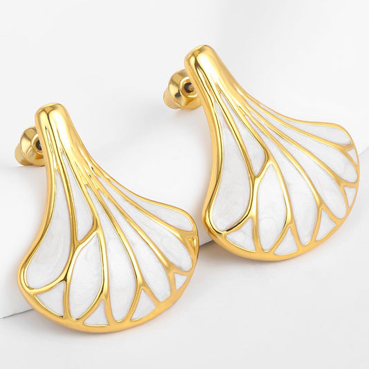 Pozlátené Zliatinové Náušnice s so Smaltom