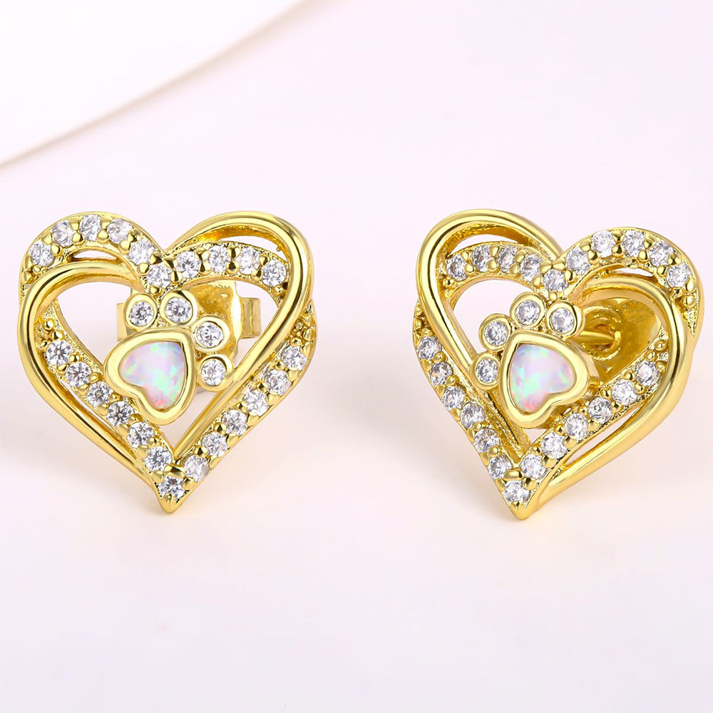 Pozlátené Zliatinové Náušnice s Bielym Emporia® Krištáľom