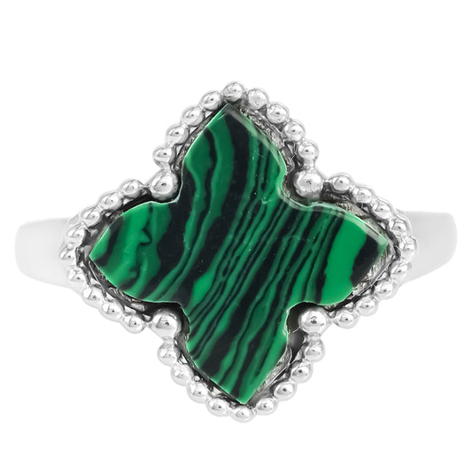 Strieborný Prsteň s Malachitom