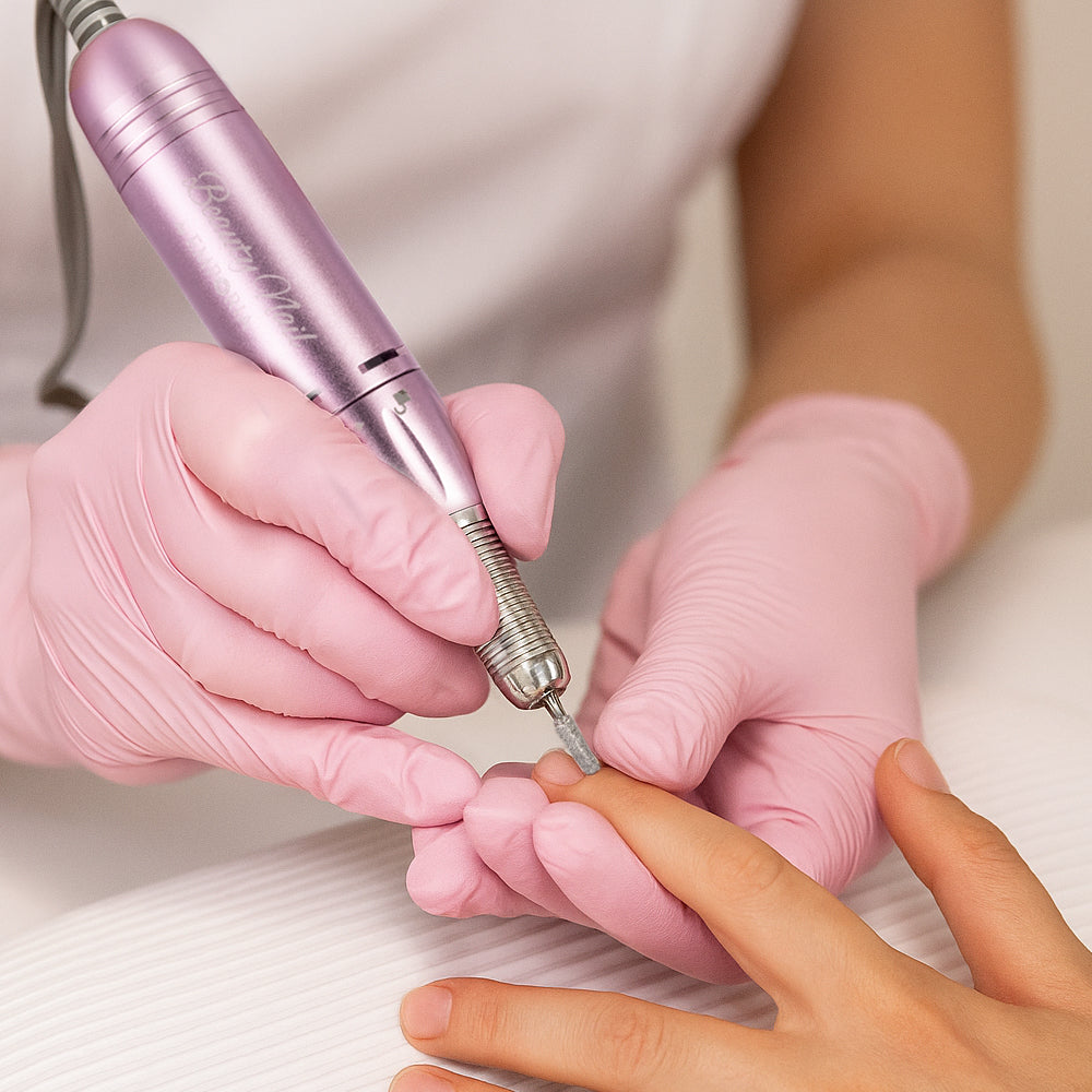 Profesionálny pilník na nechty Emporia Beauty Nail s vymeniteľnými hlavicami – ružový