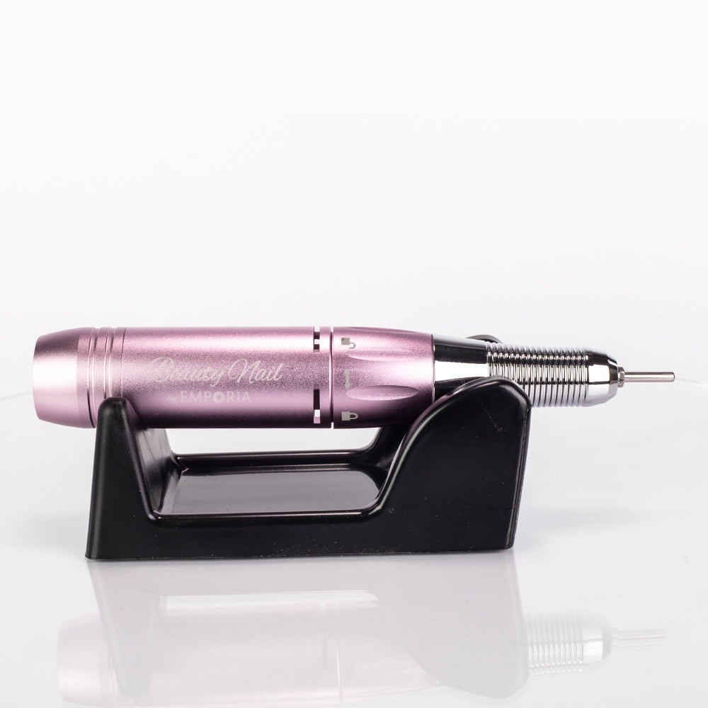 Profesionálny pilník na nechty Emporia Beauty Nail s vymeniteľnými hlavicami – ružový