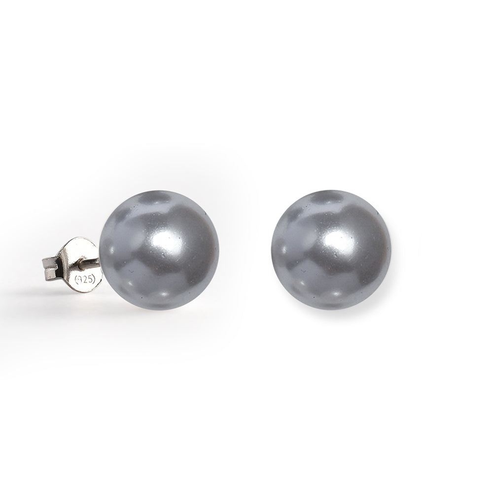 Strieborné Sada s so Sladkovodná strieborná perla a so Sladkovodná šedá perla (Náušnice+Náramok)