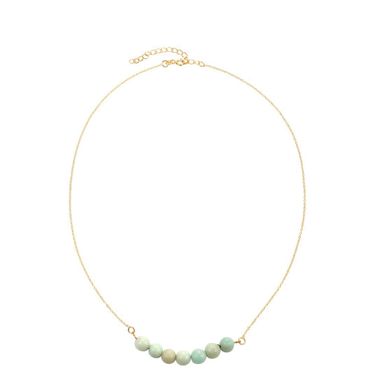 Pozlátený Strieborný Náhrdelník s Amazonitom
