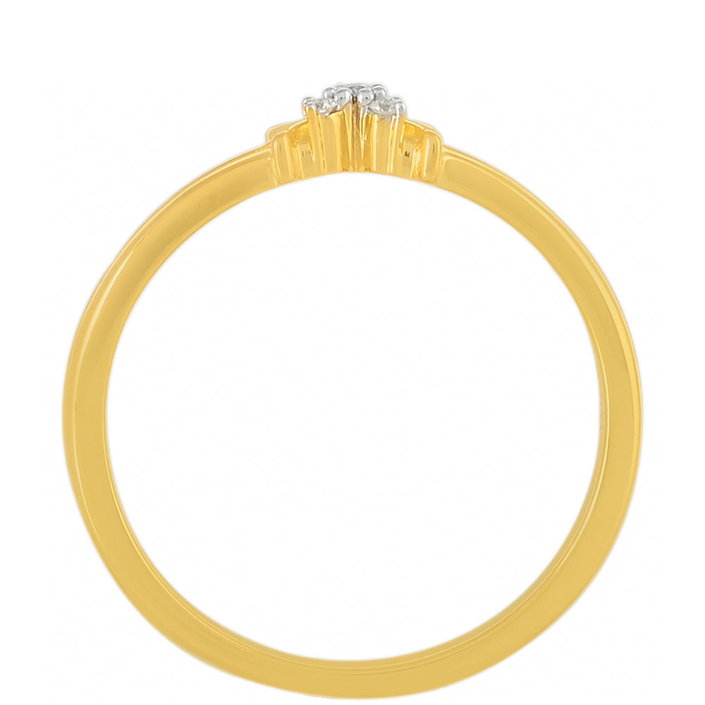 Pozlátený Strieborný Prsteň s Bielym Diamantom