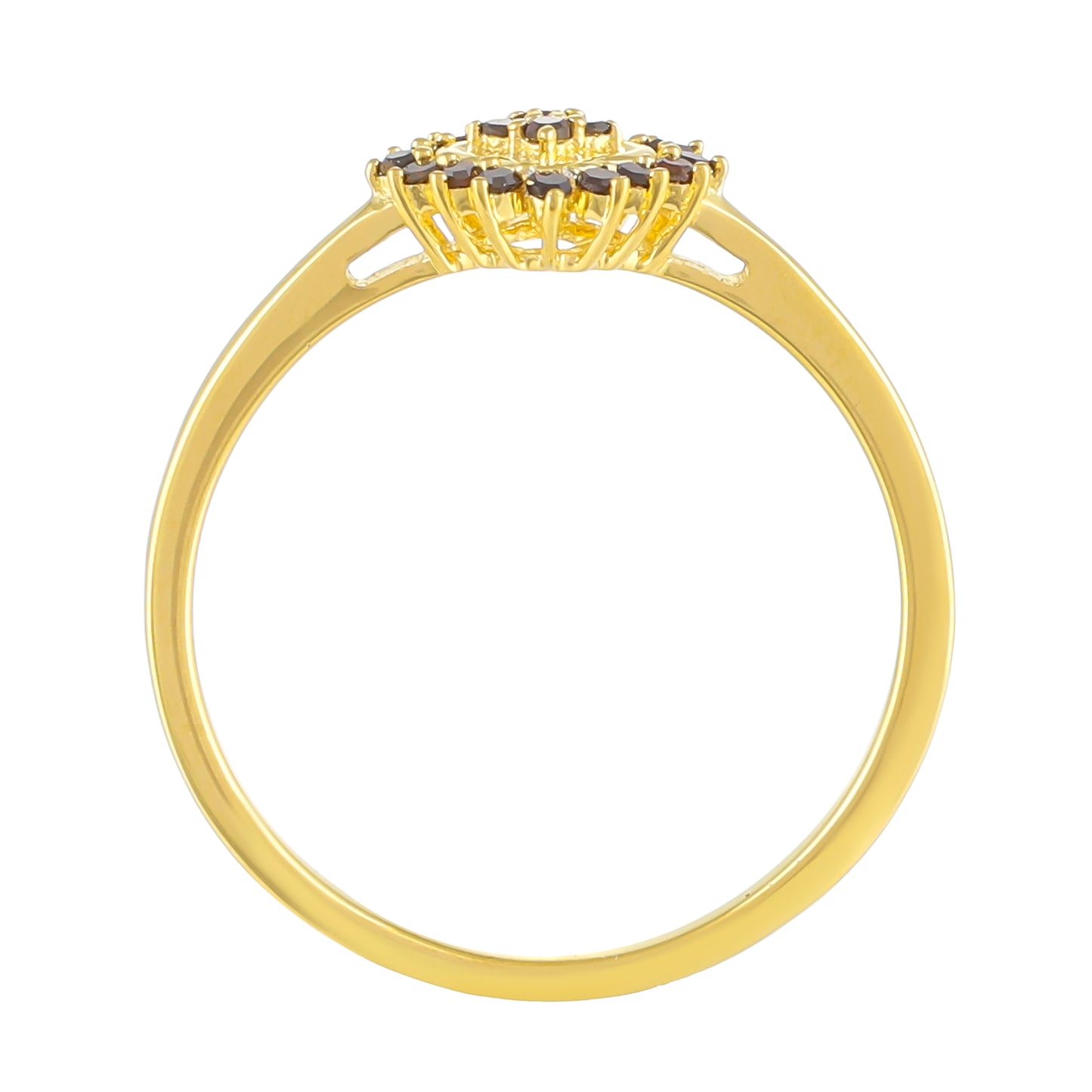 Pozlátený Strieborný Prsteň s Červeným Diamantom