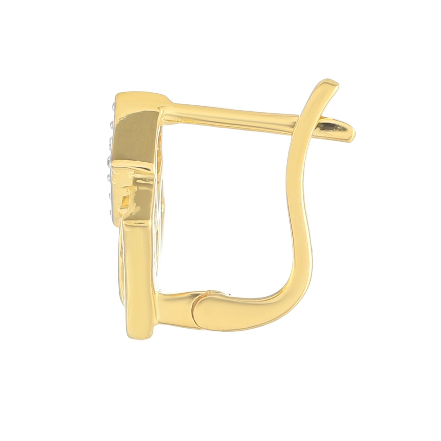 Pozlátené Strieborné Náušnice s Bielym Diamantom