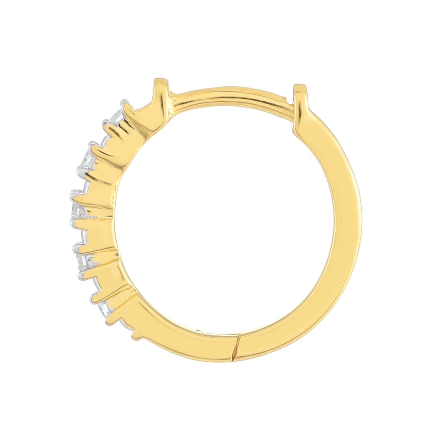 Pozlátené Strieborné Náušnice s Bielym Diamantom