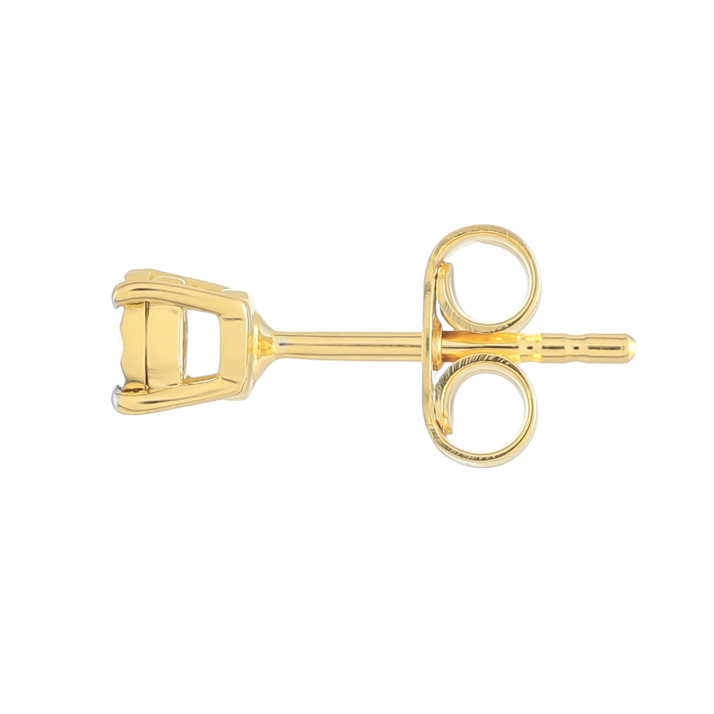 Pozlátené Strieborné Náušnice s Bielym Diamantom