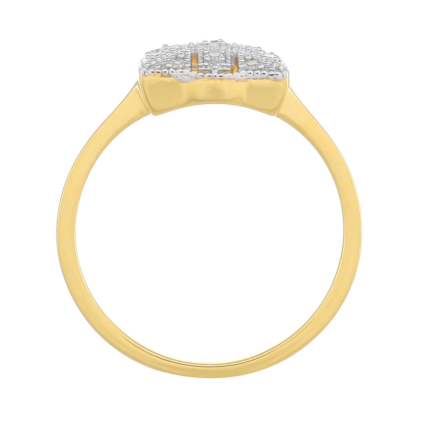 Pozlátený Strieborný Prsteň s Bielym Diamantom