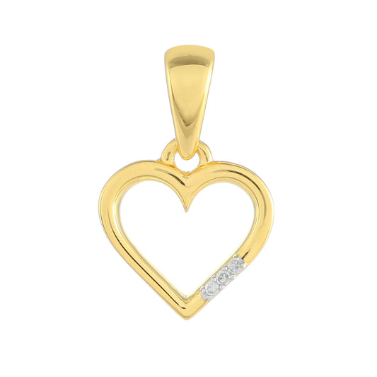 Pozlátený Strieborný Prívesok s Bielym Diamantom