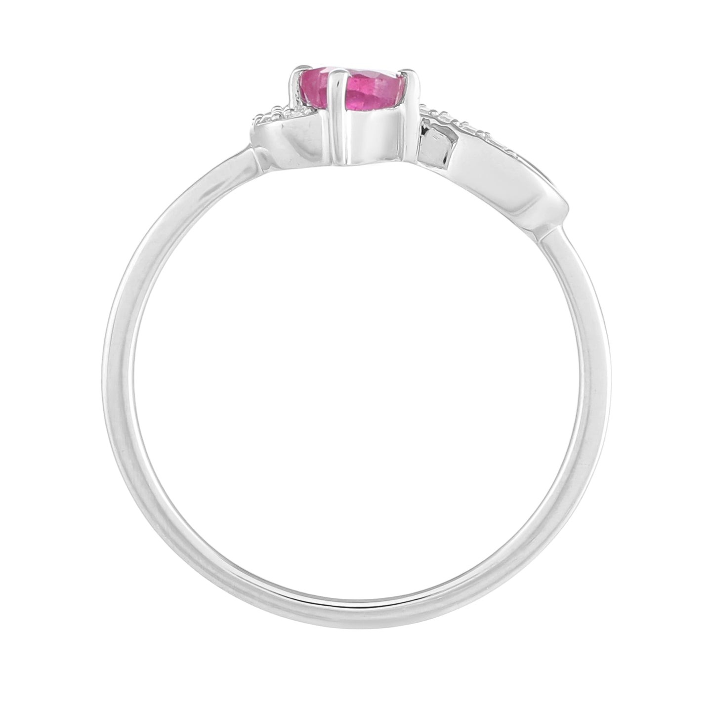 Strieborný Prsteň s Thajským Rubínom a Bielym Topásom