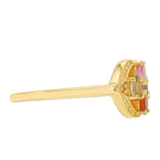 Pozlátený Strieborný Prsteň s Dúhovým Turmalínom z Pelmadulla