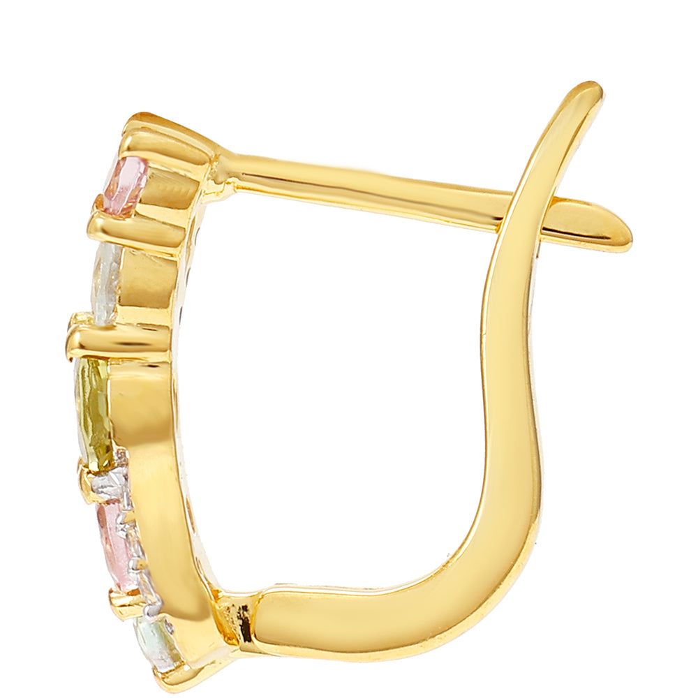 Pozlátené Strieborné Náušnice s Dúhovým Turmalínom z Pelmadulla a Bielym Topásom