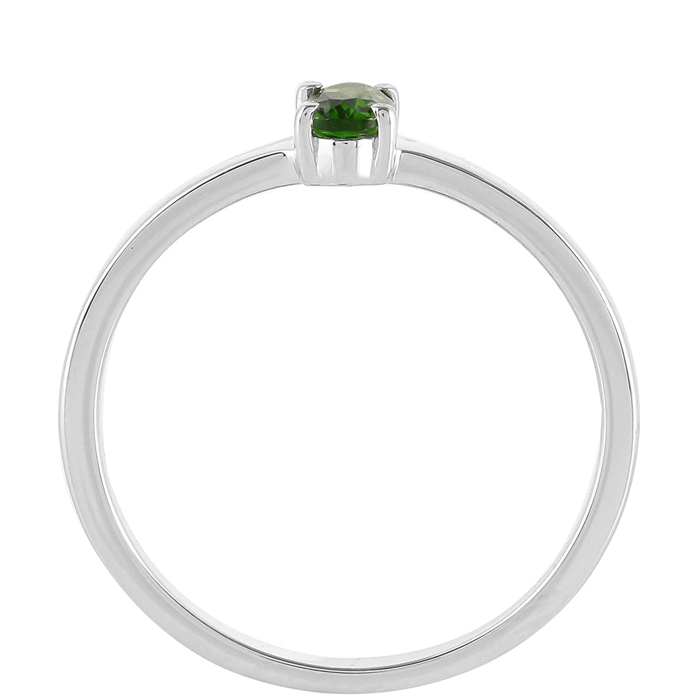 Strieborný Prsteň s Chrom Diopsidom