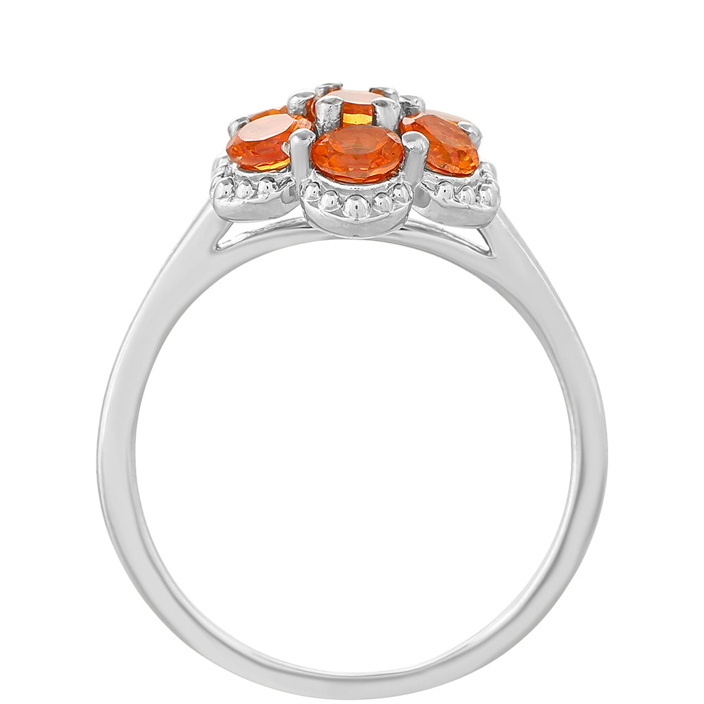 Strieborný Prsteň s Padparadscha Kremeňom