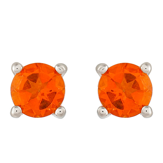 Strieborné Náušnice s Padparadscha Kremeňom