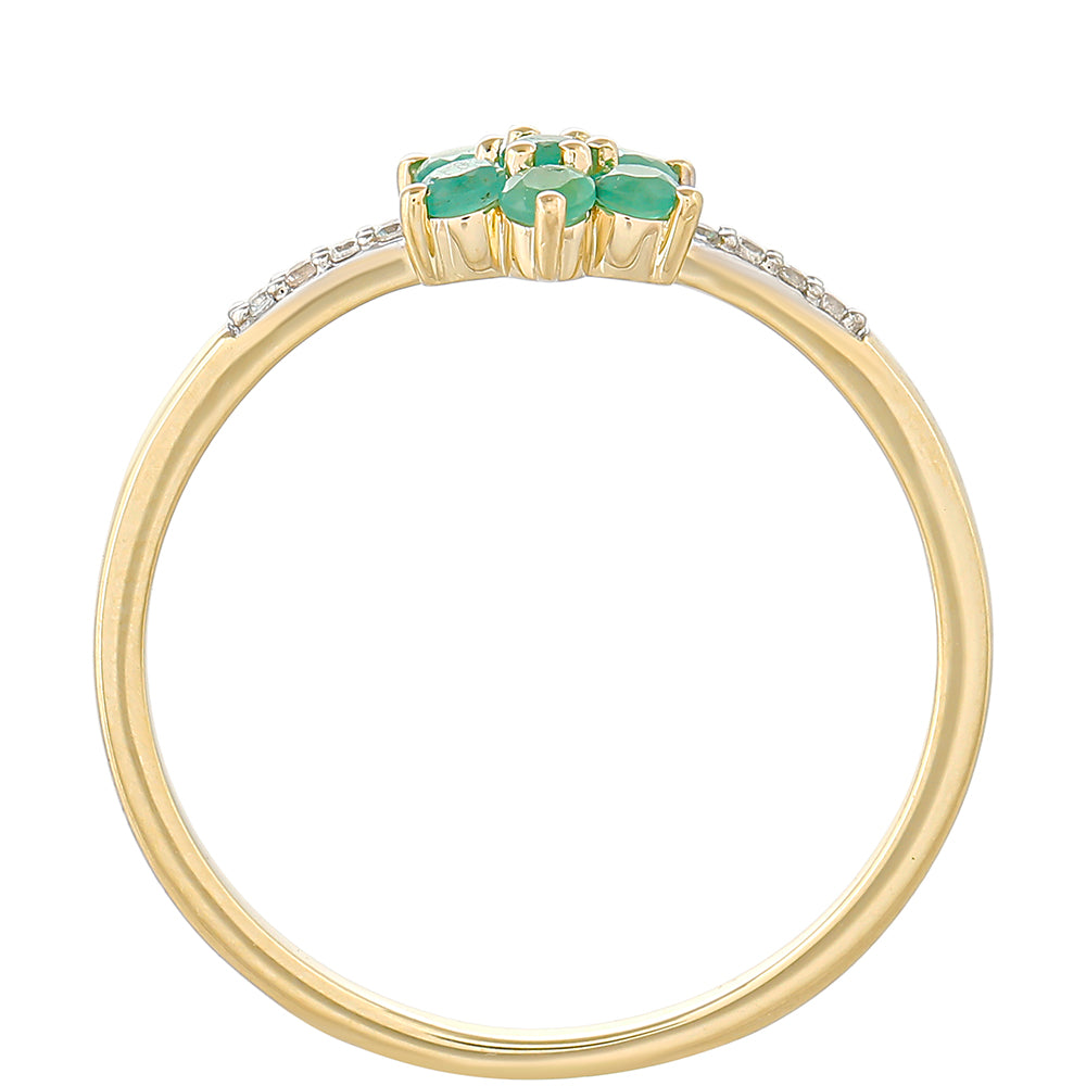 Zlatý Prsteň s Brazílskym Smaragdom a Prírodným Zirkonom