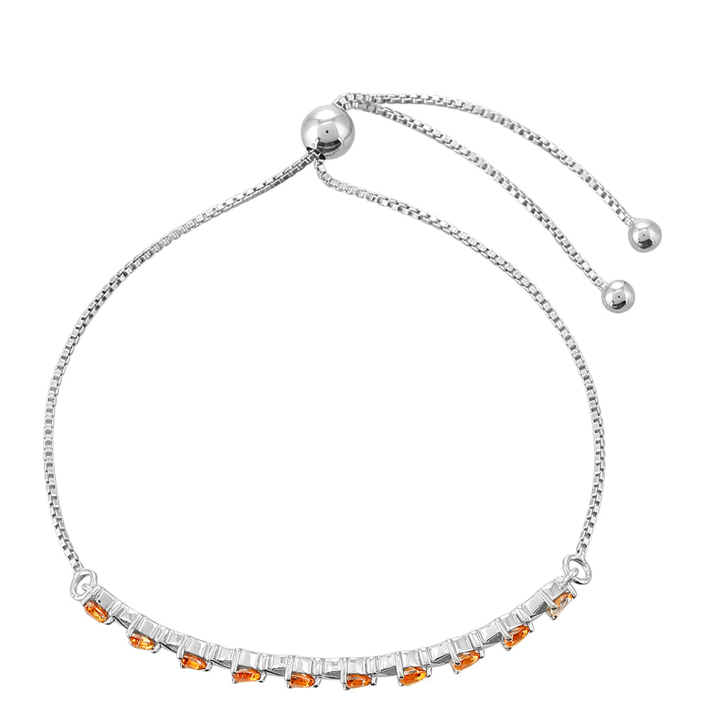 Strieborný Náramok s Padparadscha Kremeňom