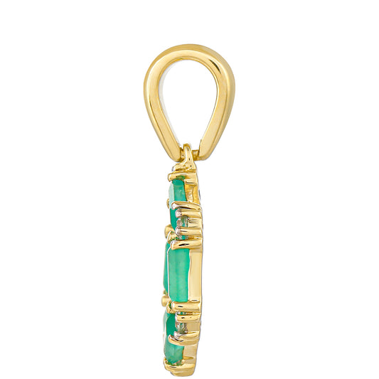 Zlatý Prívesok s Brazílskym Smaragdom a Prírodným Zirkonom