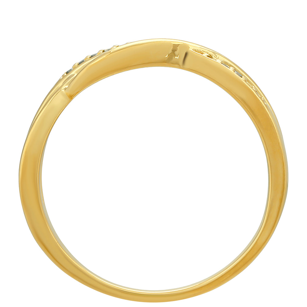 Pozlátený Strieborný Prsteň s so Zeleným Diamantom