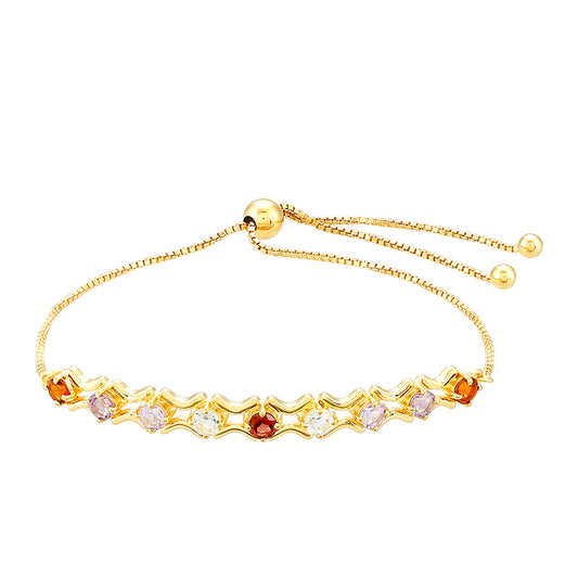 Pozlátený Strieborný Náramok s Ametystom a Citrínom z Madeiry