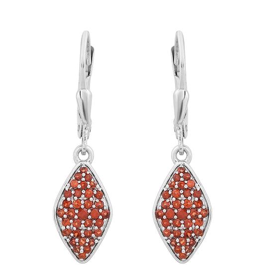 Strieborné Náušnice s Granátom