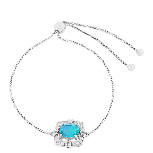 Strieborný Náramok s Pávím Kremeňom a Bielym Topásom