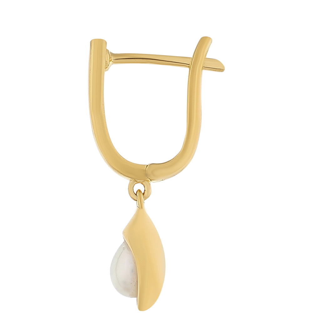 Pozlátené Strieborné Náušnice s Barokovou Sladkovodnou Kultivovanou Perlou