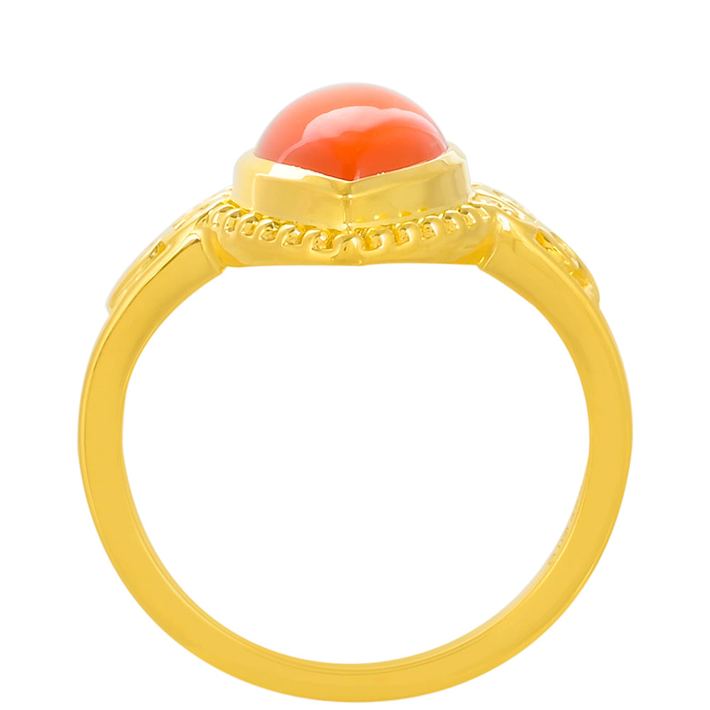 Pozlátený Strieborný Prsteň s Karneolom