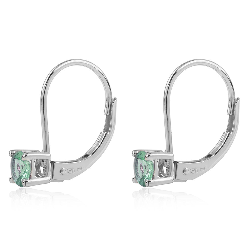 Strieborné Náušnice s Brazílskym Smaragdom