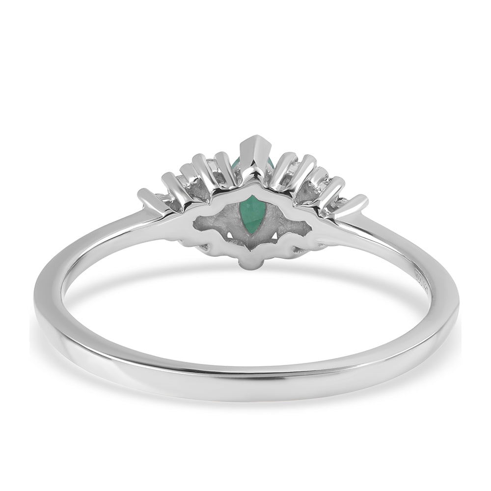 Strieborný Prsteň s Brazílskym Smaragdom a Bielym Topásom
