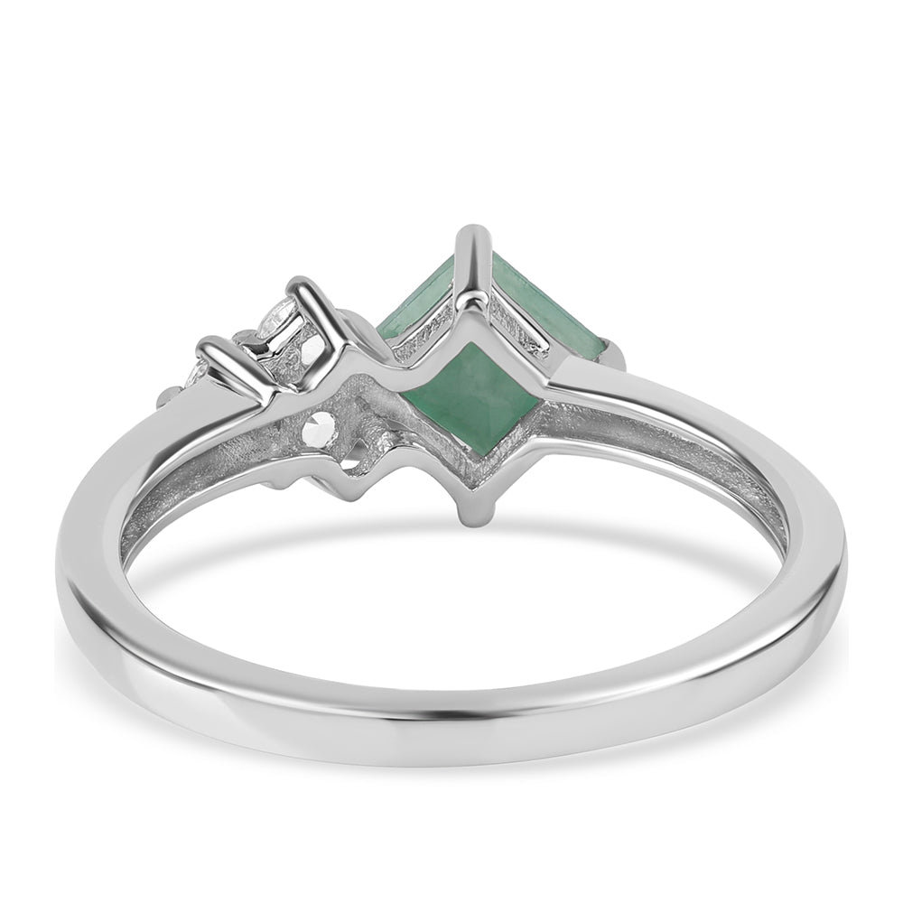 Strieborný Prsteň s Brazílskym Smaragdom a Bielym Topásom