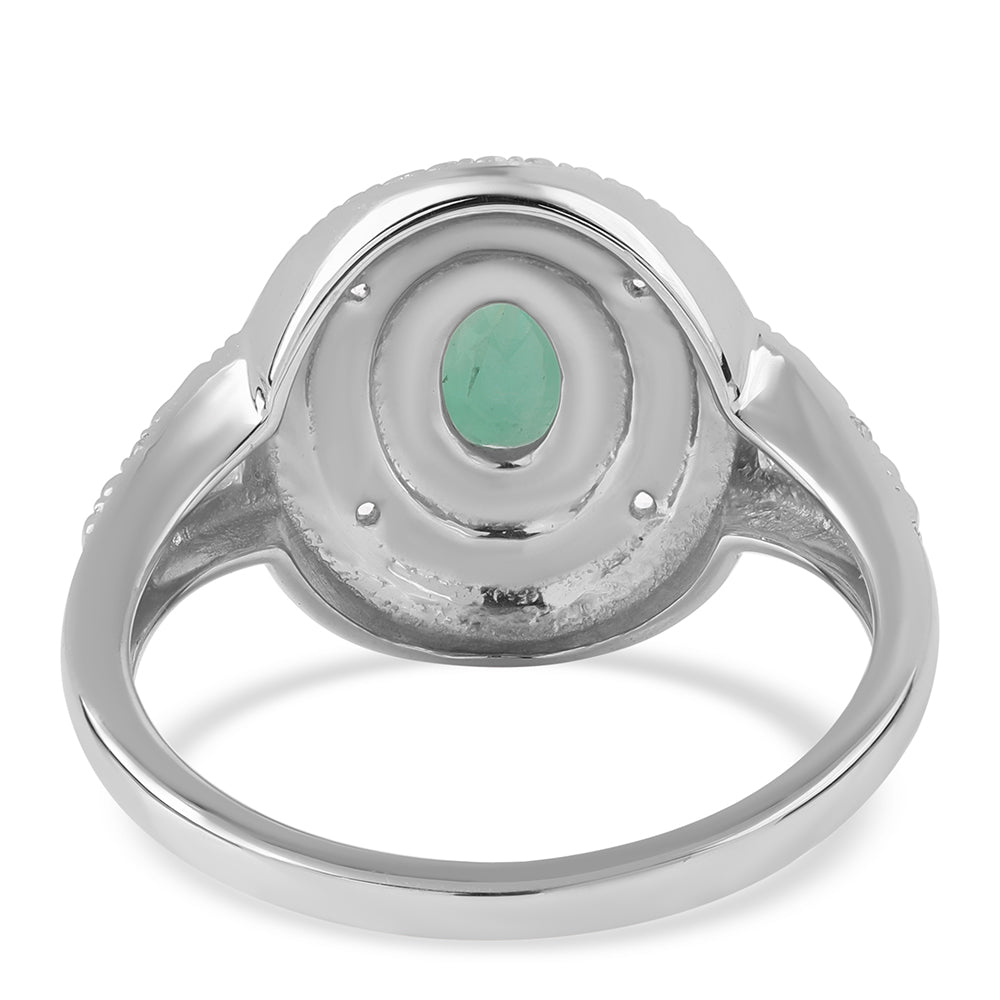 Strieborný Prsteň s Brazílskym Smaragdom a Bielym Topásom