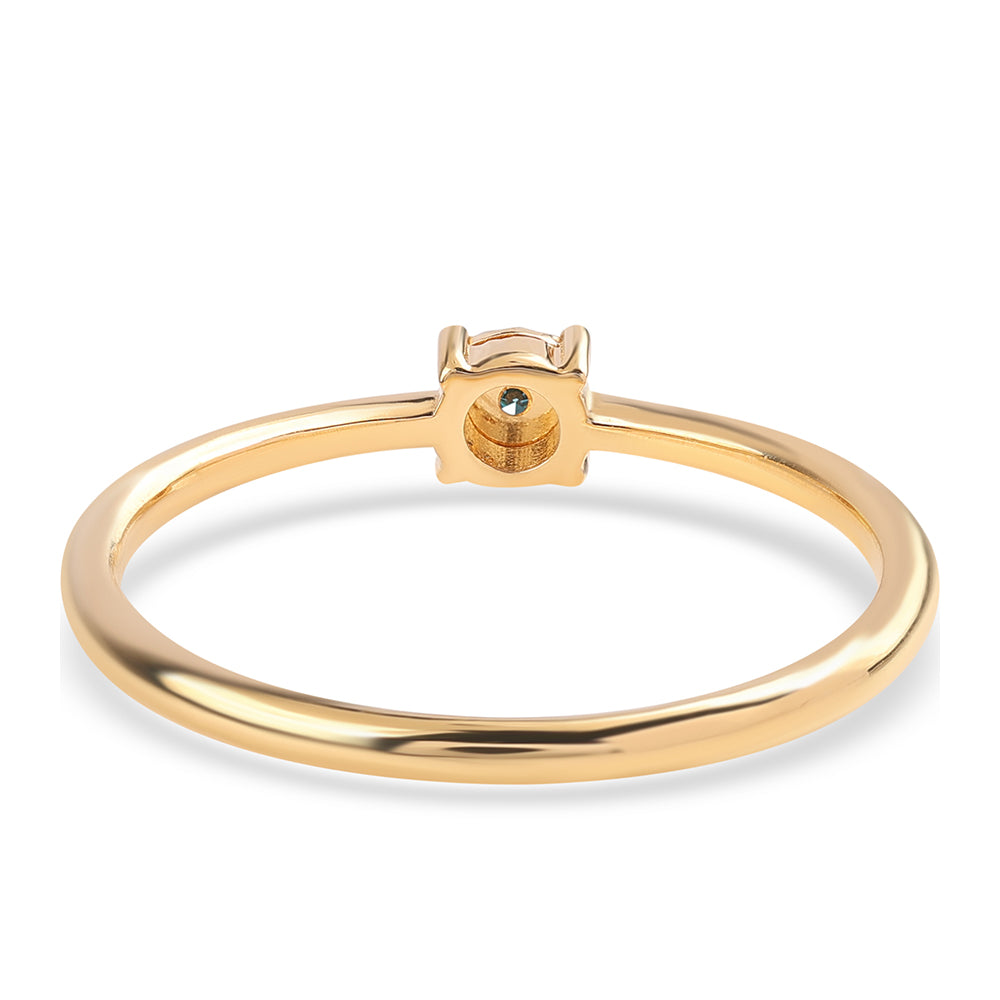 Pozlátený Strieborný Prsteň s Modrým Diamantom