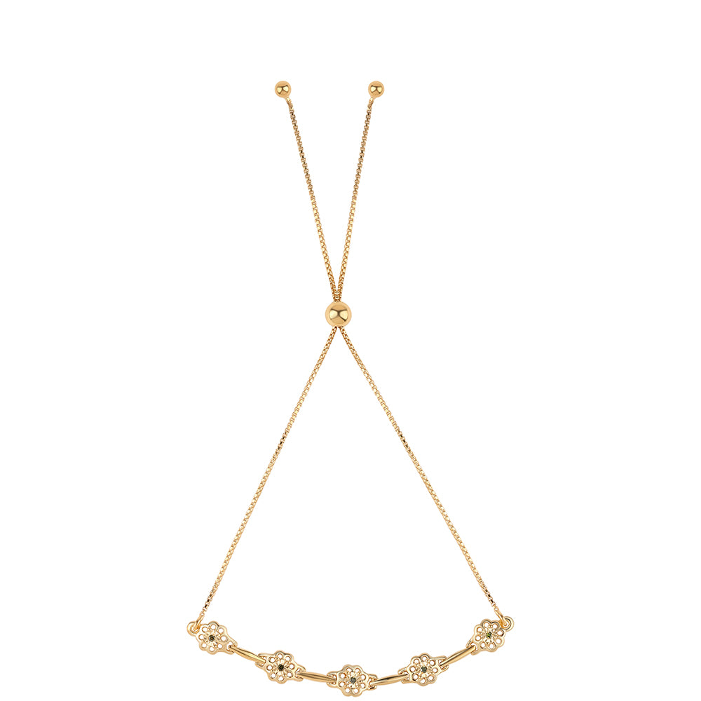 Pozlátený Strieborný Náramok s Modrým Diamantom