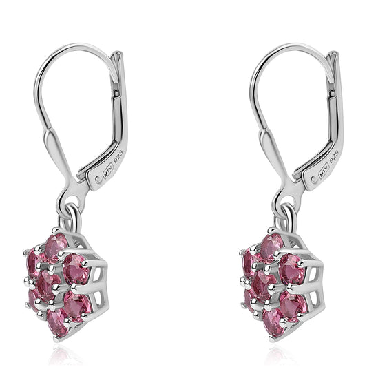 Strieborné Náušnice s Rubellitom z Cruzeira