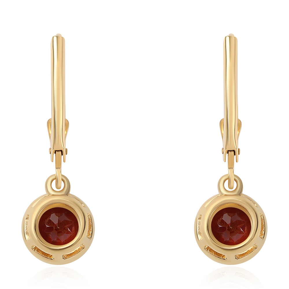 Pozlátené Strieborné Náušnice s Bartonským Granátom