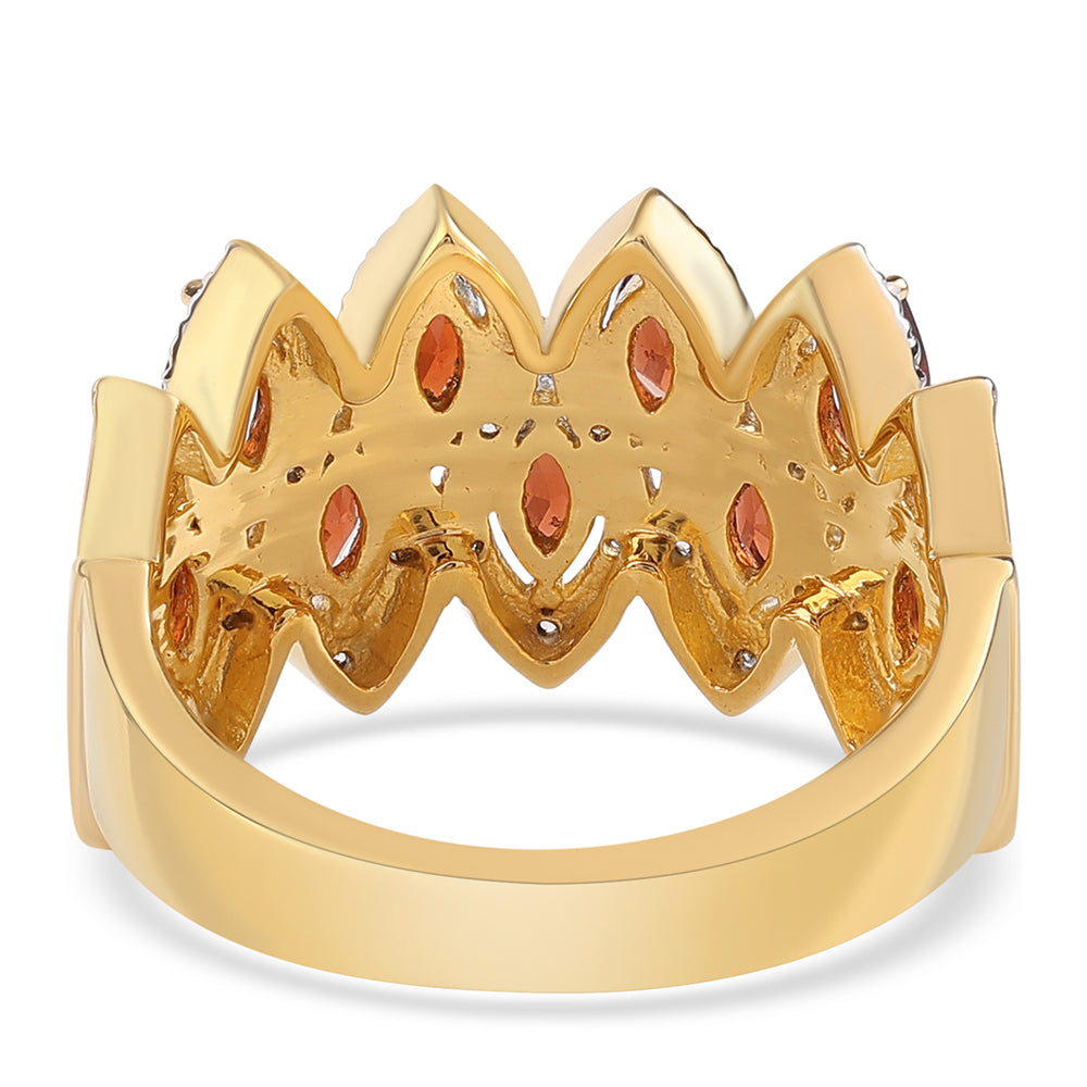 Pozlátený Strieborný Prsteň s Bartonským Granátom a Bielym Topásom