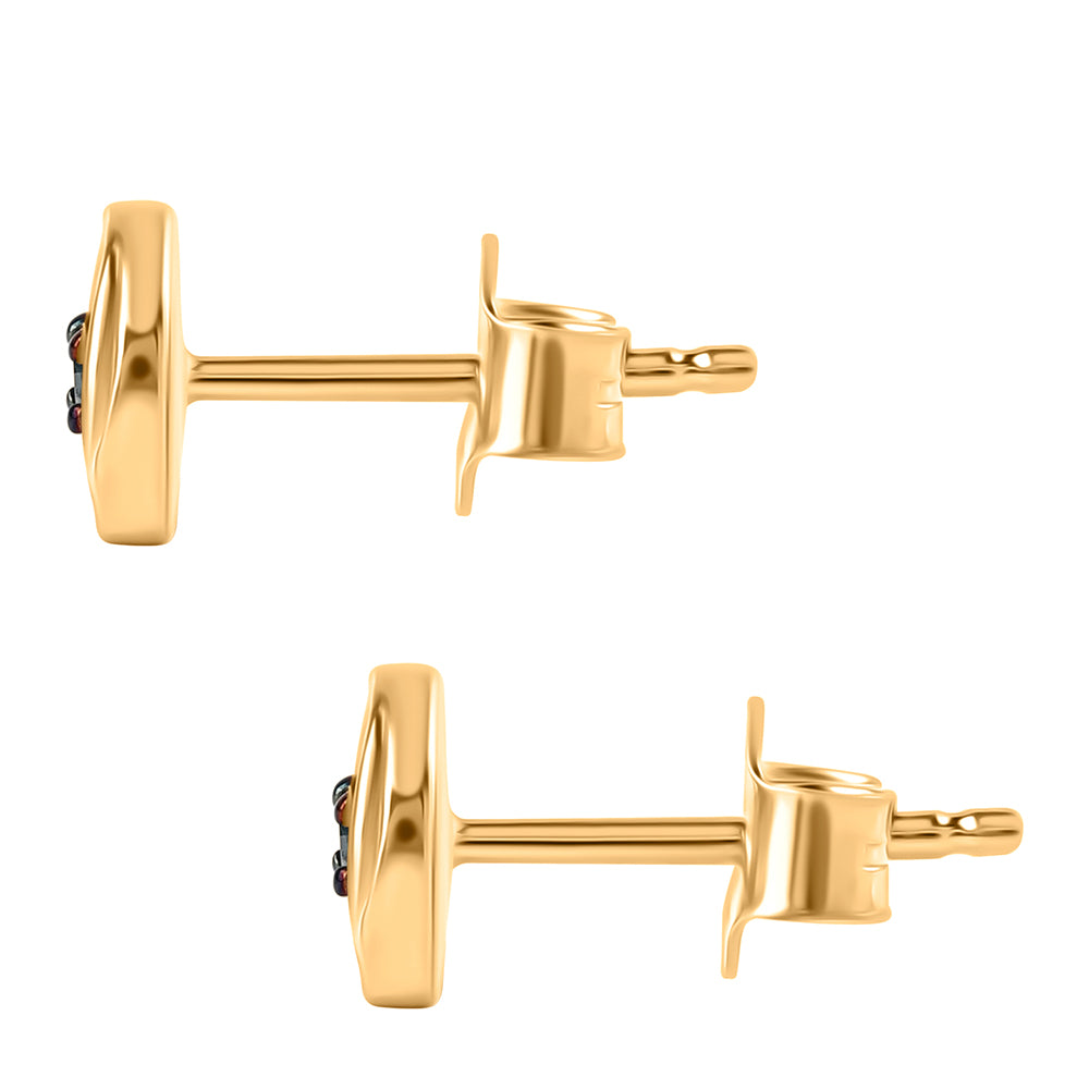 Pozlátené Strieborné Náušnice s Modrým Diamantom