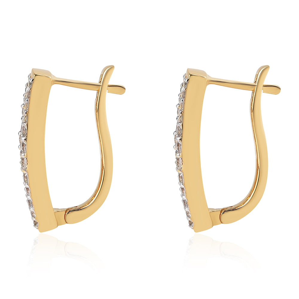 Pozlátené Strieborné Náušnice s Bartonským Granátom a Bielym Topásom