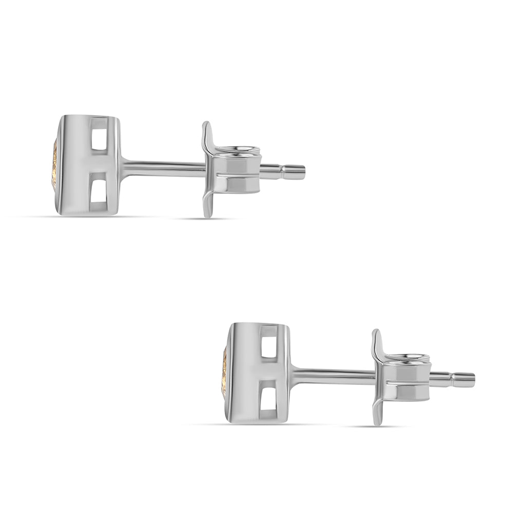 Strieborné Náušnice s Citrínom