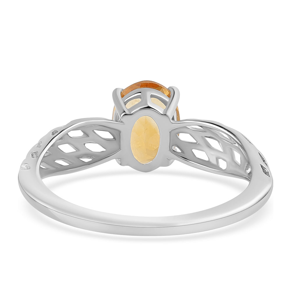 Strieborný Prsteň s Citrínom