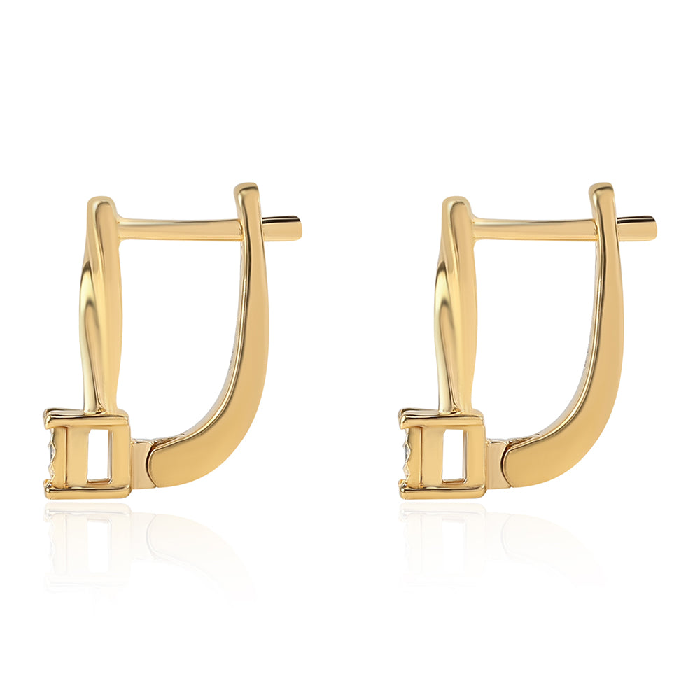 Pozlátené Strieborné Náušnice s so Zeleným Diamantom