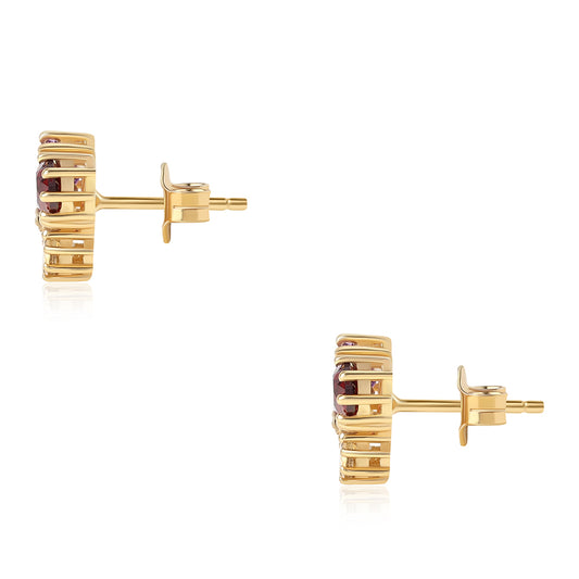 Pozlátené Strieborné Náušnice s Africkým Ametystom a Citrínom