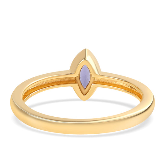 Pozlátený Strieborný Prsteň s Iolitom