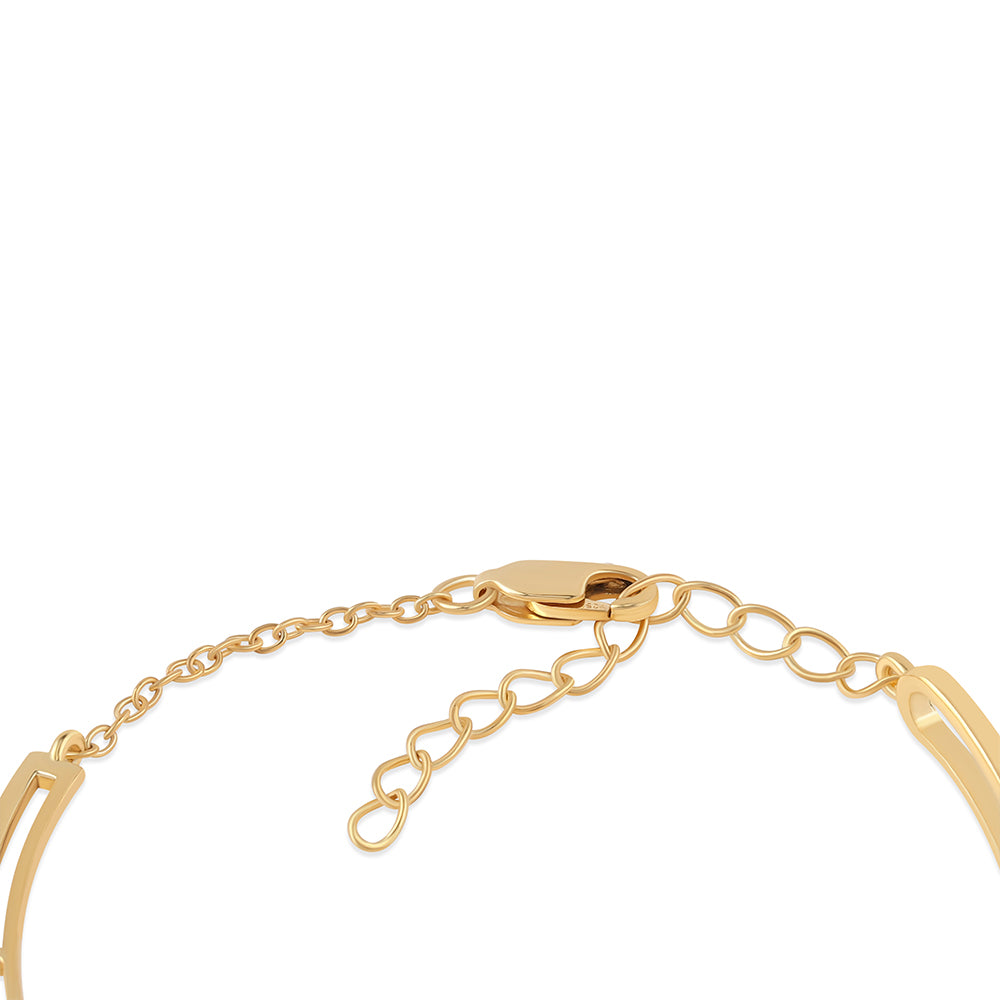 Pozlátený Strieborný Náramok s Červeným Diamantom a Bielym Diamantom